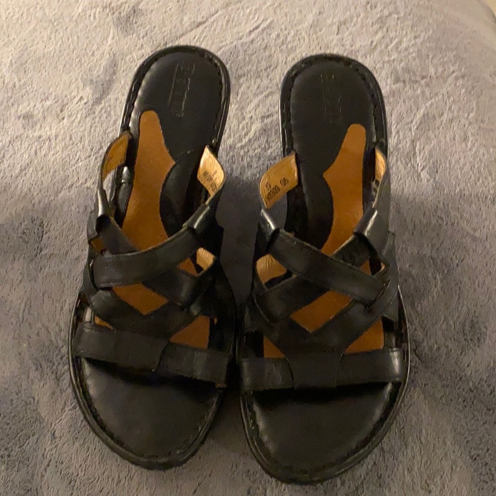 Black strapless sandals